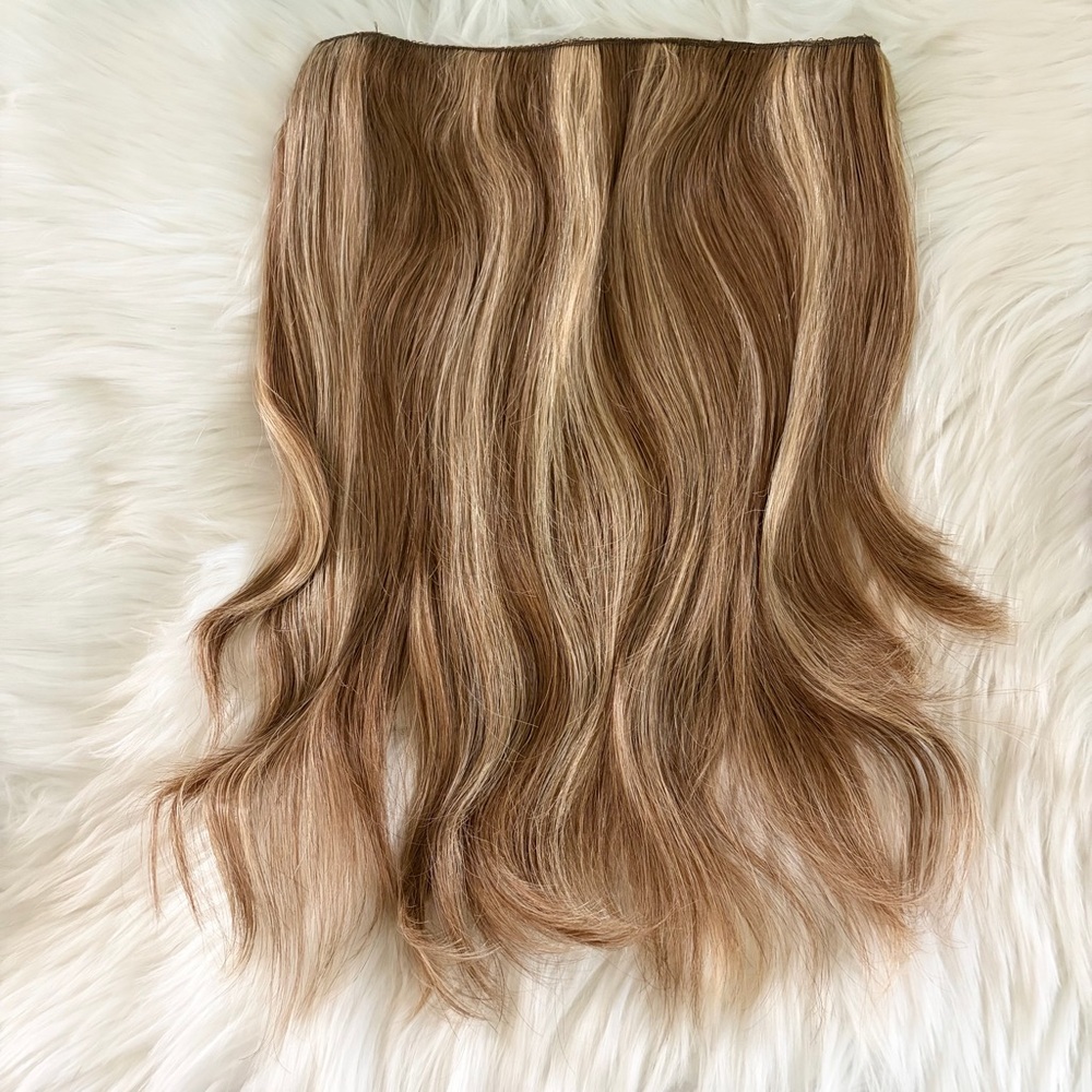 HaloCouture Hair Extension 16 in 4-27 Medium Brown w Highlights - Picture 4 of 14